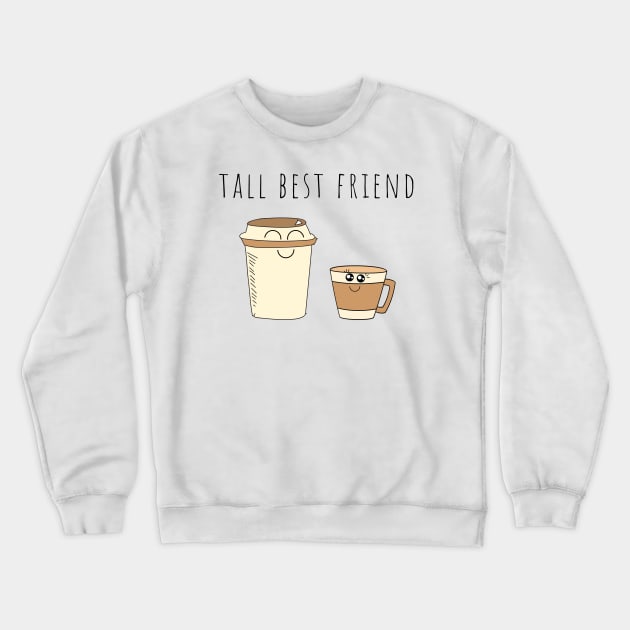 Tall Best Friend Cute Illustration Crewneck Sweatshirt by A.P.